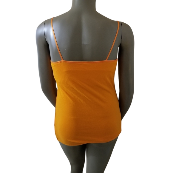 AMBIANCE Stretch Camisole Tank Top Built In Shelf Bra 1X Plus Size Orange NWT - Picture 3 of 15